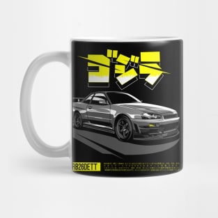 Nissan Skyline GT R34 kanji Yellow Mug